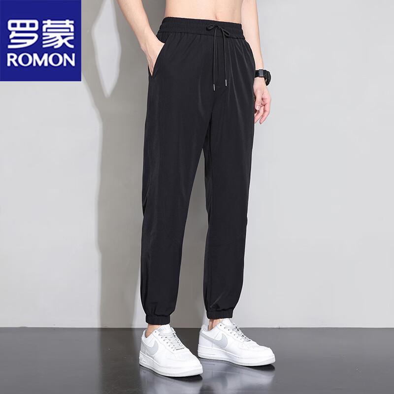ROMON Men s Summer Ice Silk Casual Jogger Pants L