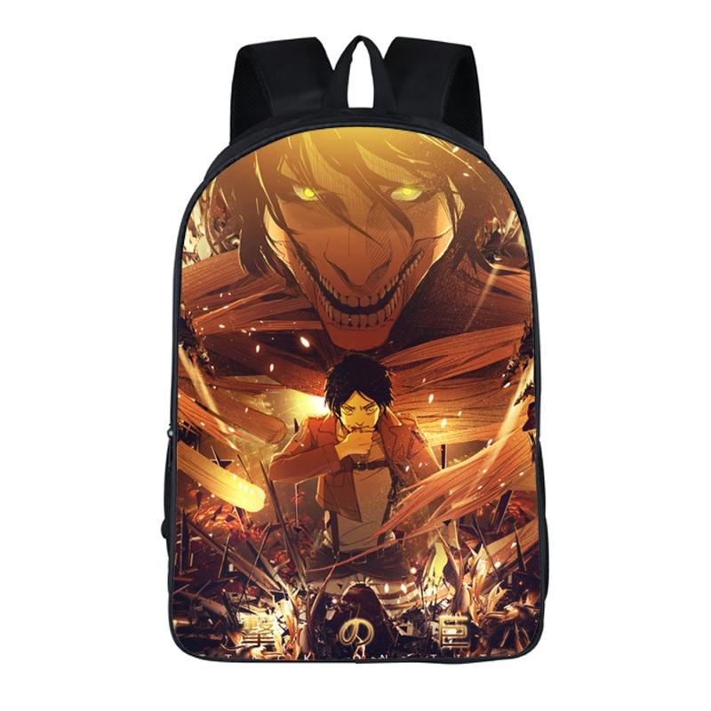 Stylish Anime Attack On Titan Zipper Backpack With Large Capacity For Students And Fans