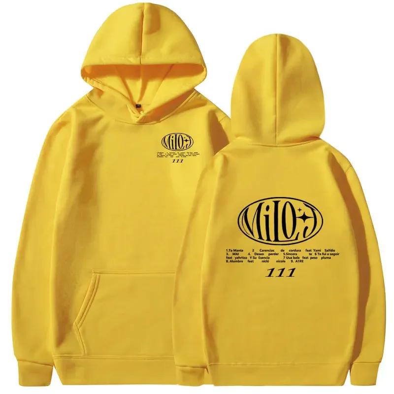 

Milo J Hoodies 111 Music Album Hooded Sweatshirts Men Women s Fashion Hip Hop Vintage Long Sleeve Pullovers Fans Gift Streetwear 3XL