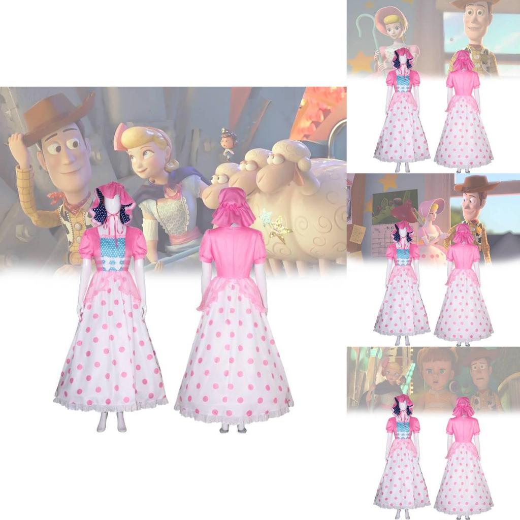 Bo Peep Pink Dress Premium Cosplay Costume For Halloween And Performances