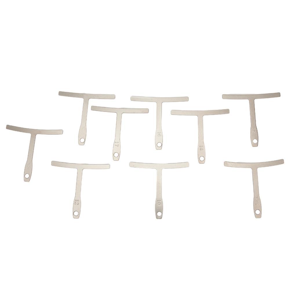 Riglă pentru înălțimea corzilor de chitară, set de rigle în formă de T pentru chitară, din plastic, din oțel inoxidabil