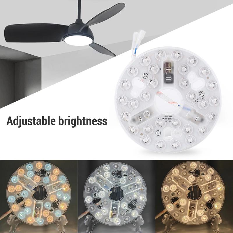 1Pcs Ceiling Fan Led Light 110V 220V 3000K 4200K 6500K 5.3 Inch Led Light Retrofit Kit 3 Color Dimmable Memory Function For Home