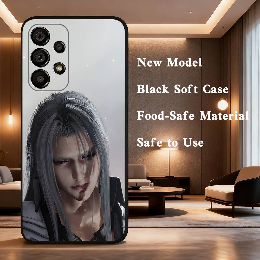Final F-Fantasy Sephiroth Phone Case For Samsung Galaxy A73,31,32,72,41,53,52,71,22,5G,Note,J7,8,9 Soft Black Cover SamsungA70