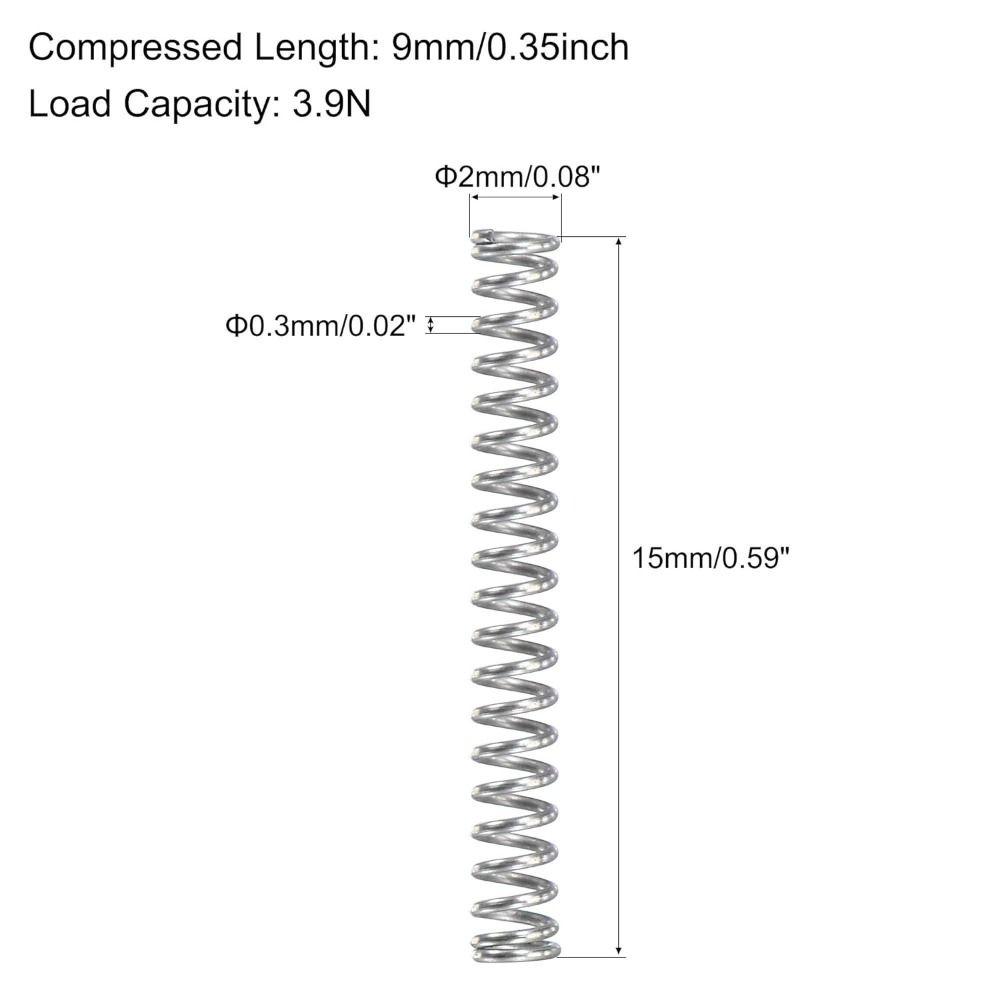 10Pcs Silver Spring Steel Coil 2mm OD Telescopic Spring Compression Spring  Shop and Home Repairs