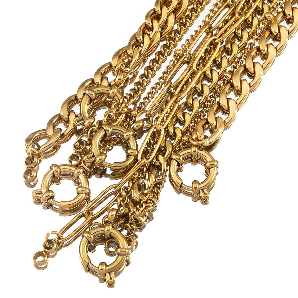 1PC Stainless Steel 45cm Basic Link Chian Bracelet Necklace Women Men Anchor Clasp Beads Chain Sailor Wheel DIY Jewelry Findings