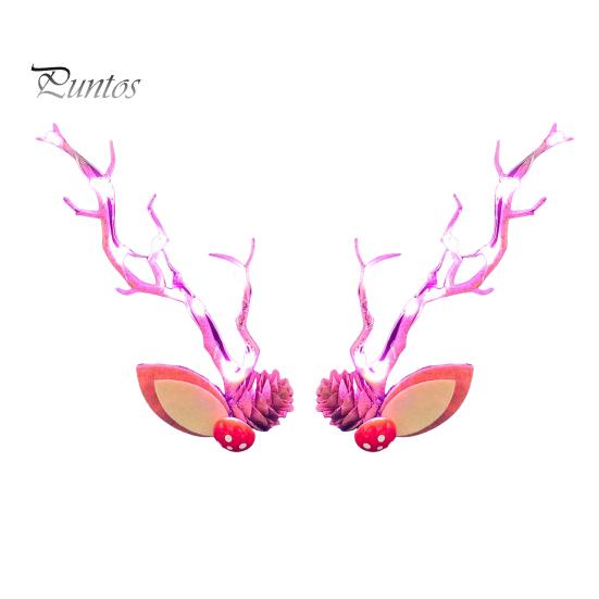 

1 пара шпилек для волос со светодиодной подсветкой и декором в виде рогов оленя, светящиеся заколки для волос, легкие, удобные в носке, рождественские аксессуары для волос B