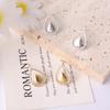 Dual-Tone Teardrop Rhinestone Stud Earrings - Chic Light Luxury Accessories In Gold & Silver