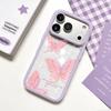 ins pink butterfly is suitable for Apple 17/16Promax anti-drop mobile phone case iPhone15 transparent all-inclusive protective case.