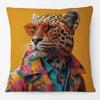 Hipster Fashion Animals Tiger Giraffe Highland Cow Cat Leopard Poster Print Decorative Cushion Cover Pillow Case