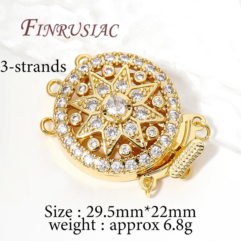 18K Real Gold Plated Brass with Zircon Bracelet Clasps,Connectors For Jewelry Making DIY Necklace Fasteners For Bracelets