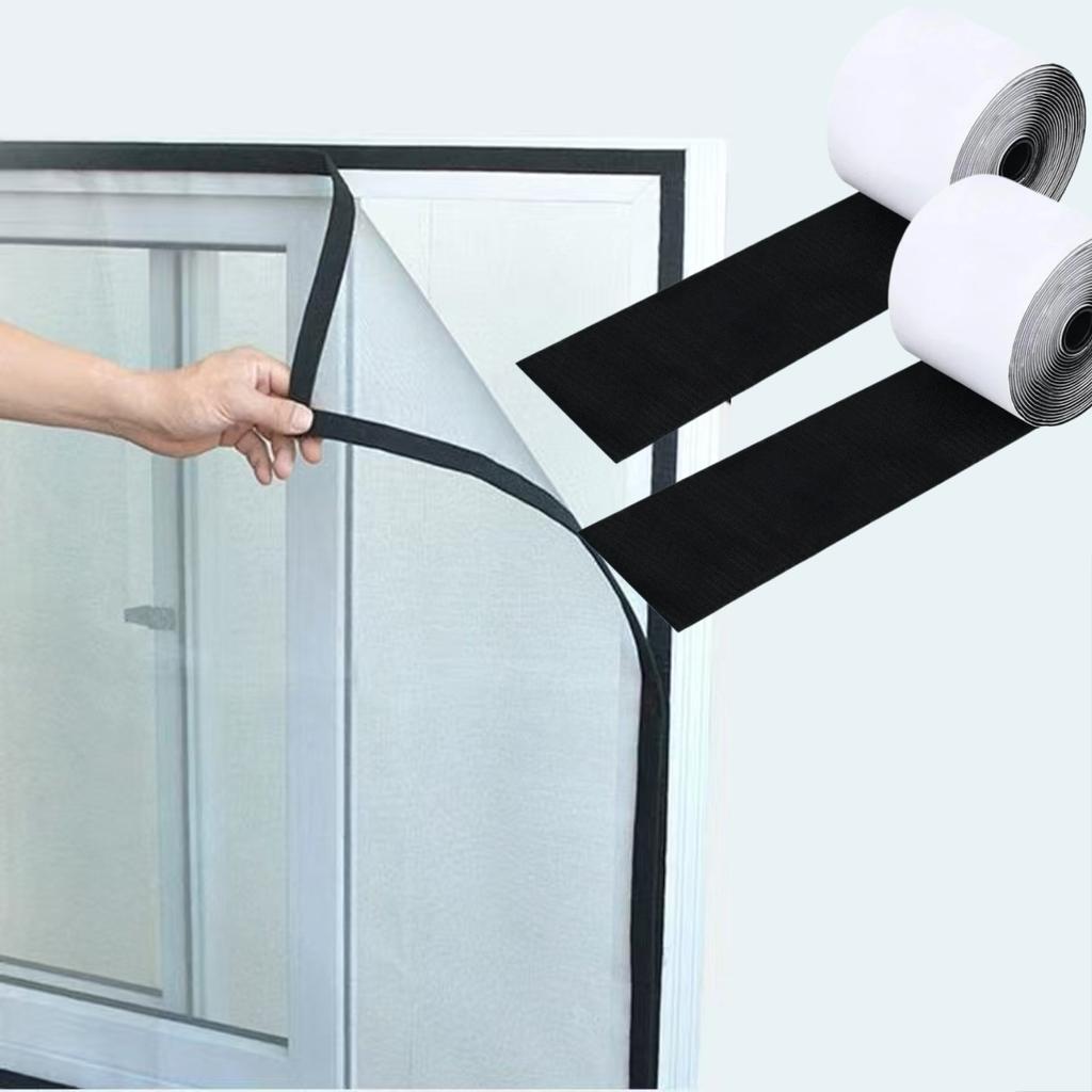 2Rolls (1roll woolen surface+1roll hooked surface) Strong Self-adhesive Fastener Tape Hook and Loop Back Nylon Sticker Adhesive