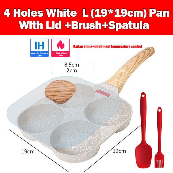 Thickened Omelet Egg Frying Pan with Lid Nonstick 4 Cups Pancake Fried Egg Pan for Breakfast Skillet Egg Cooker Pan Mold