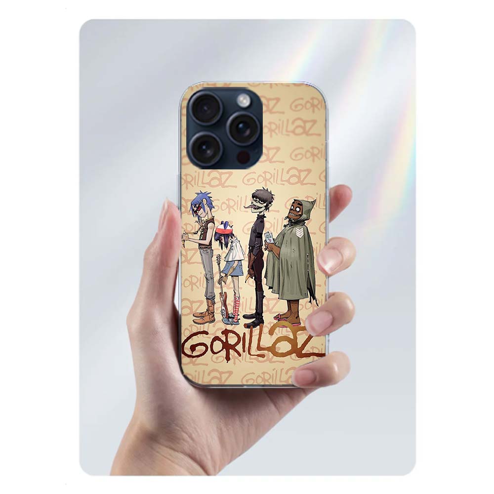 Gorillaz Anime Clear Phone Case For Iphone 17 Air 16 Pro Max 15 Pro 14 Plus 17E 16E 11 13 12 Mini Cover Cases Fundas Cell TPU Ca