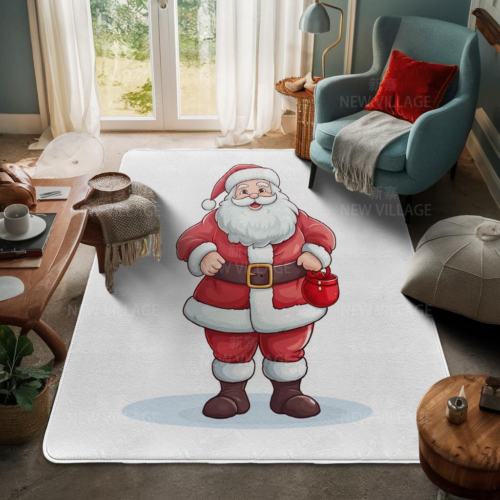 House Entrance Carpet Home Door Mat Living Room Bath Foot Bathroom Non-slip Water Absorption Rugs Bath Merry Christmas Winter