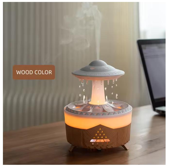 UFO Regentropfen Aroma Diffusor Ätherisches Öl Diffusor mit Fernbedienung 7 bunte Lichter Aroma Diffusor Luftbefeuchter für Zuhause