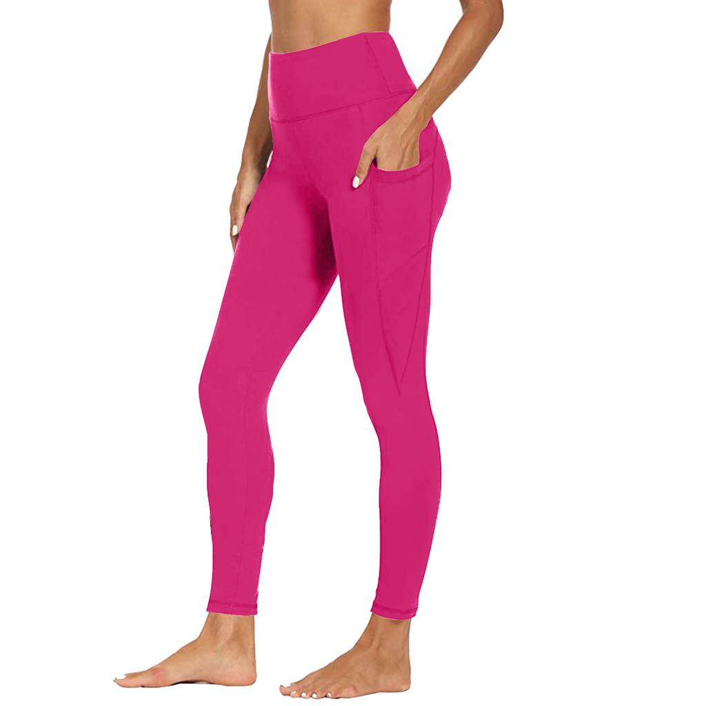 Damen Yogahose Mit Taschen Hoher Bund Fitness Leggings Trainingsstrumpfhose