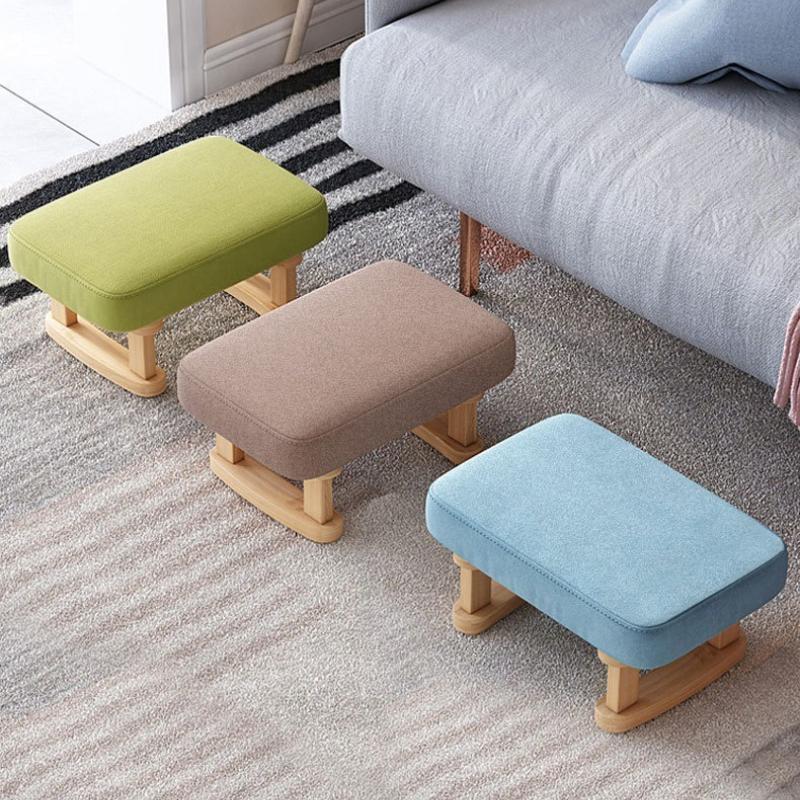Nordic Pine Wood Hallway Ottoman with Removable Washable Soft for Everyone Covers Footrest Living Room Chairs Home Furniture