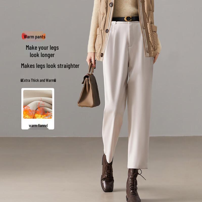 Demana Women s Warm Brushed Herringbone Harem Pants L