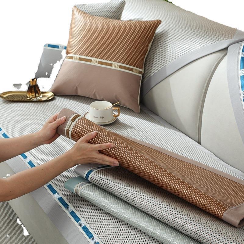 Pernă Ratan Răcoritoare pentru Sofă, Pad de Gheață de Vară, Mătase de Gheață, Covoraș de Vară, Pernă, Husă de Sofă din Piele Antiderapantă, Husă de Pernă de Vară, Pânză