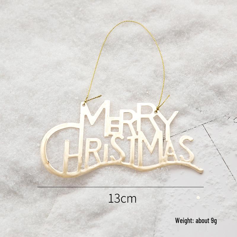 NUCHI Popular Iron Art English Letter Sign Christmas Tree Hanging Ornaments