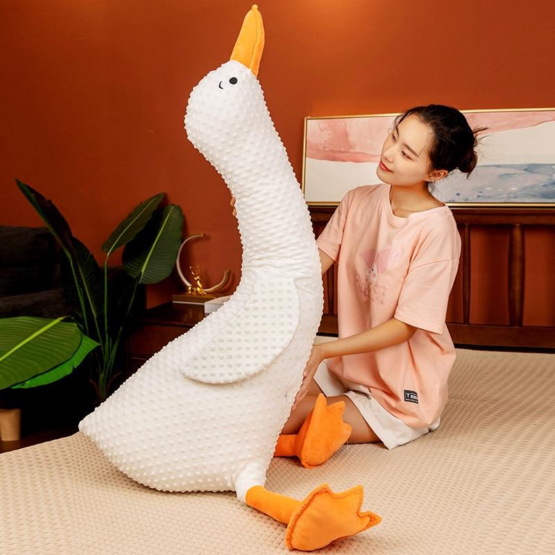 1ks 50 -120 cm Krásné plyšové hračky Husí Měkký polštářek na spaní zvířátka Kawaii Bílý polštářek s husou pro děti Dárek k narozeninám pro miminko