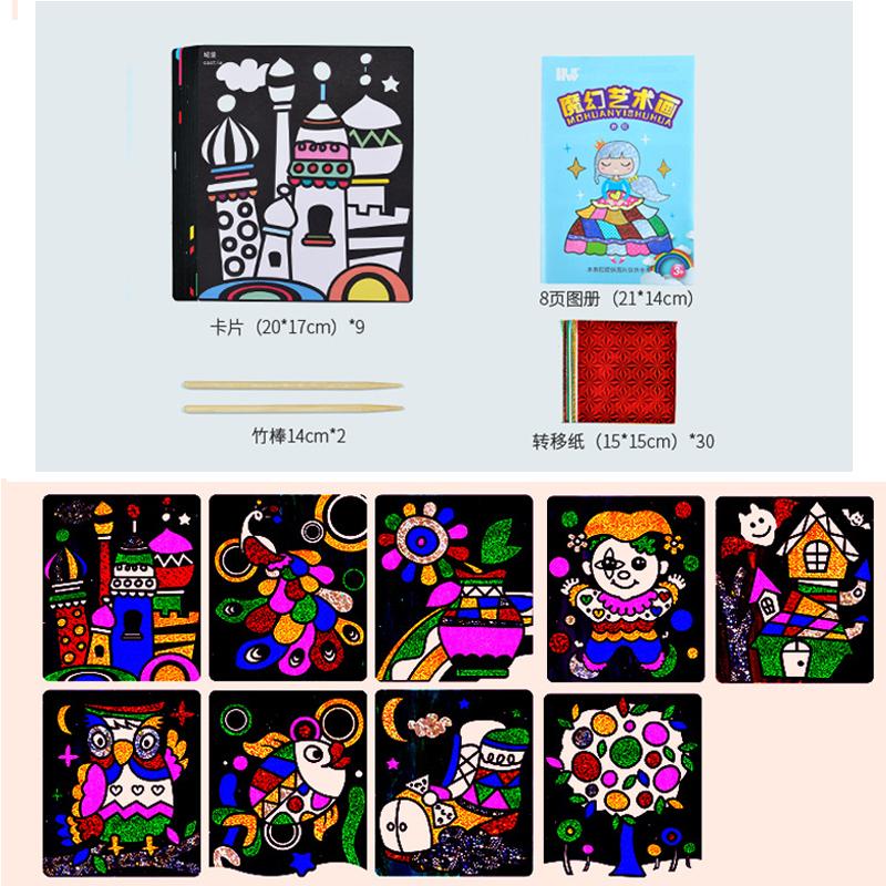 DIY Cartoon Magic Transfer Painting Crafts for Kids Arts and Crafts Toys for Children Creative Educational Learning Drawing Toys