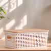 3Pcs Casual Plaid Storage Box Large Capacity Stackable Organizing Box Handle Storage Baskets for Shelves Drawers Closet Playroom