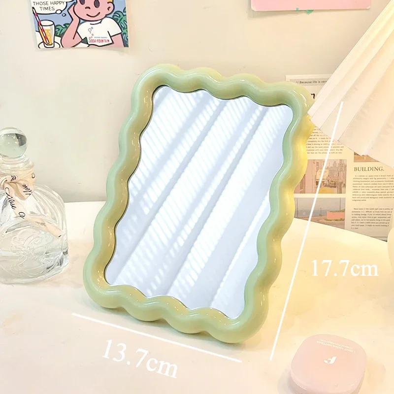 Irregular Pink Decorative Wall Mirror Korean Style Wall Mounted Mirror Makeup Mirror for Dormitory Desktop Room Decor Wholesale