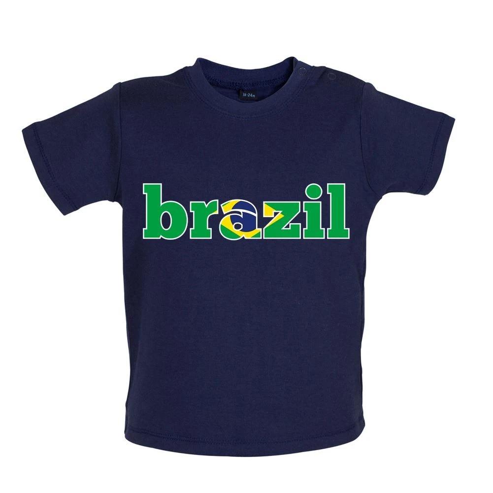 

Country Word Flags Brazil - Baby Kids Boys Girls Unisex T-Shirt / Babygrow - World Brazilian Flag Love 100