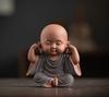 Ceramics Little monk Figurine small statue Creative home room office decorations Chinese specialty ornaments