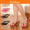 Summer Women's Clip Toe Slippers With Comfortable Wedge Platform**