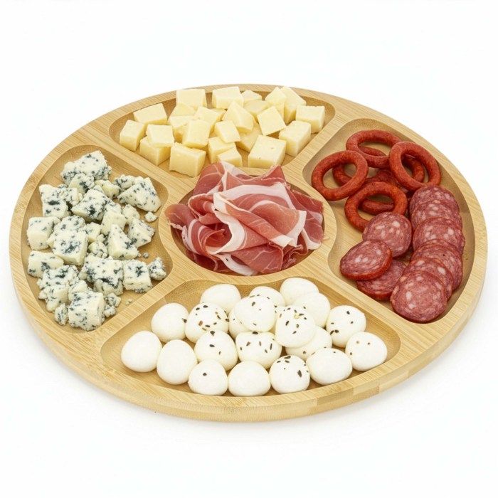 Plateau en bambou, rond, 33 cm, pour servir les snacks, plateau tournant