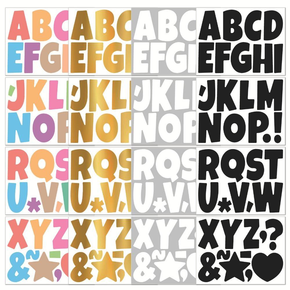 Creative 4 Inch Letter Stickers Colorful Waterproof Alphabet Stickers English Letters Vinyl Notice Board Stickers Blackboard