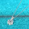 D Color 1 2 3 Carat Moissanite Necklace For Women Six Prong Simulated Diamond Pendant 925 Sterling Silver Wedding Jewelry