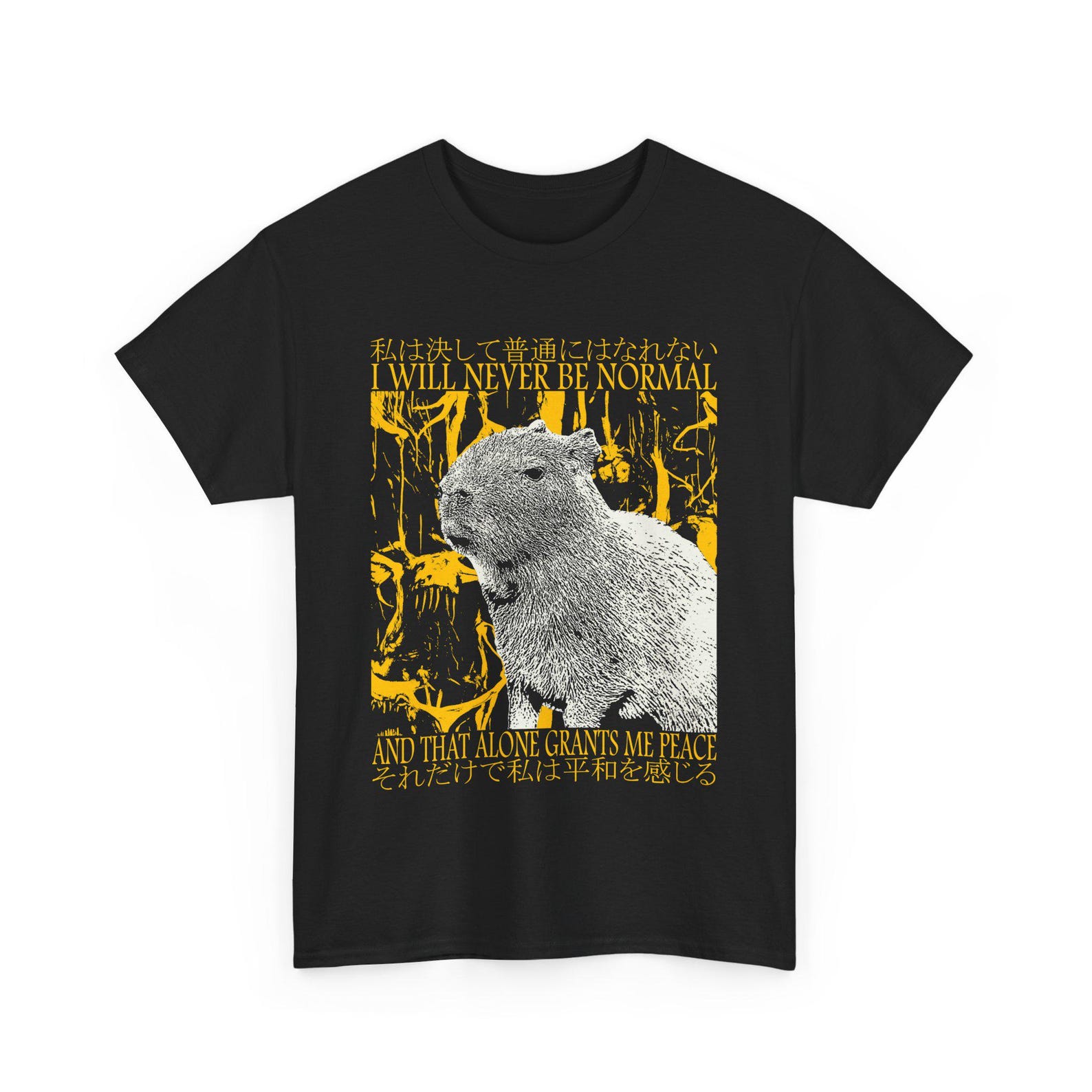 I Will Never Be Normal Funny Vintage Capybara T-Shirt 3XL