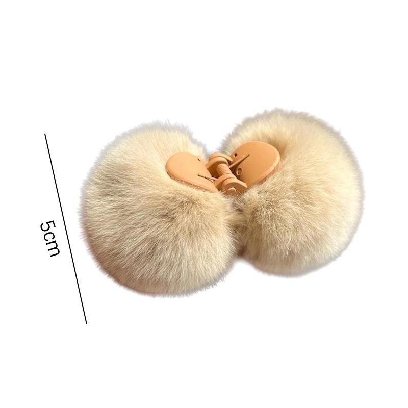 Cute Double-Sided Hairball Bobby Hair Imitation Rabbit Fur Clasp Clip Autumn Winter Plush Small Clip Edge Clip Hairpin Claw