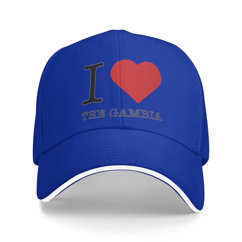 I Love The Gambia Casual Baseball Cap Running Hippie Trucker Hat Summer Sun Visor UnisexTeens Fashion Snapback Cap