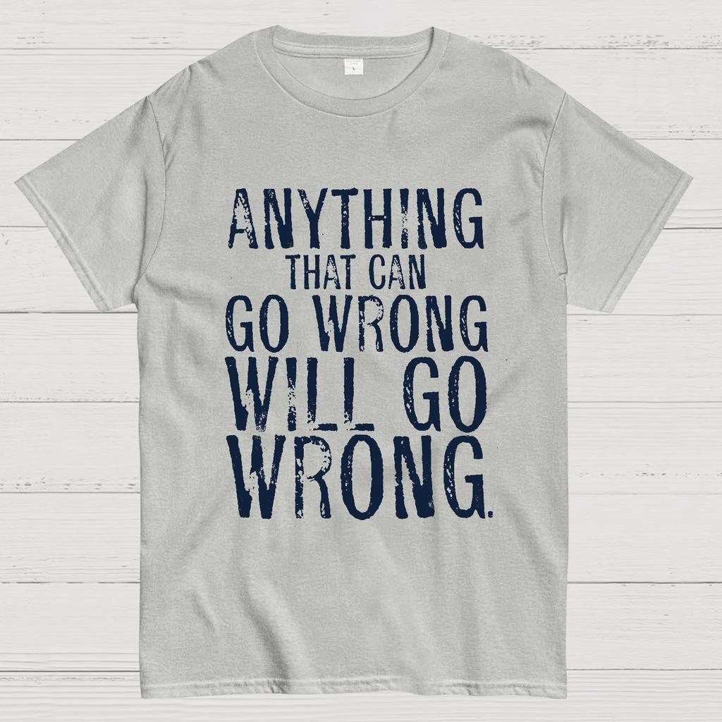 Anyting That Can Go Wrong Will Go Wrong Science Murphy's Law Print Cotton Summer Casual Cool Loose T-Shirt