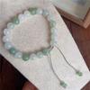 Retro Tianshan Jade Bracelet for Women: Simple Quartzite Ring with Tassel, Chinese Style Hand Jewelry