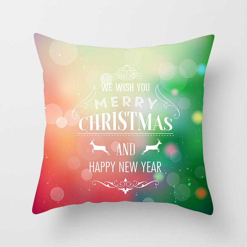 Wish Home Christmas Snowflake Digital Printing Peach Skin Car Pillow Cushion Pillow Case