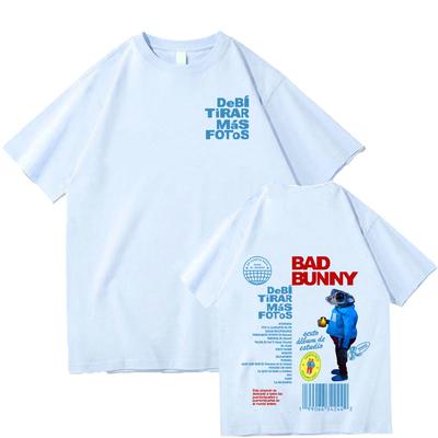 Bad Bunny Debi Tirar Więcej zdjęć Koszulki Harajuku Unisex Ubrania Kobiety Mężczyźni Bawełna Wysokiej Jakości Koszulki Casual Y2K Streetwear Tee