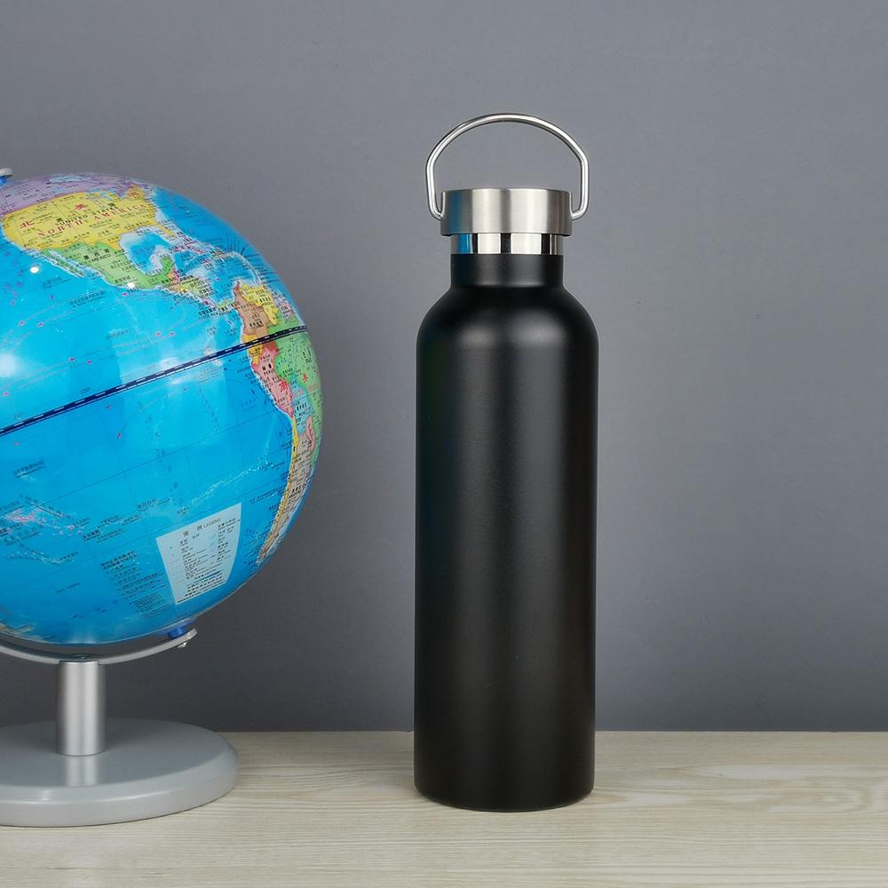 Custom Logo Matte Thermos Flask Sports Double Wall Vacuum Insulated Powder Coated Stainless Steel Water Bottle 500ml-17oz чёрный