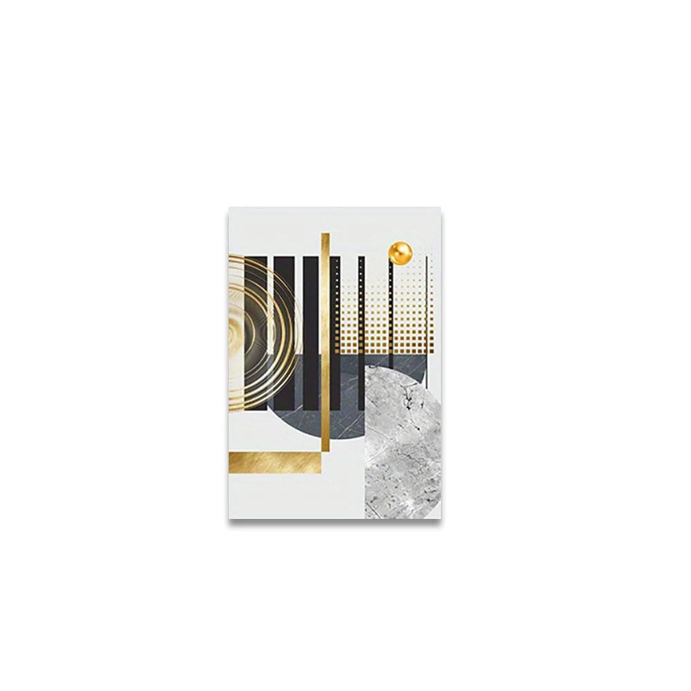 Abstract Golden Geometric Art Pattern Canvas Paintings Gold Foil Posters Modern Wall Pictures for Living Room Home Decor