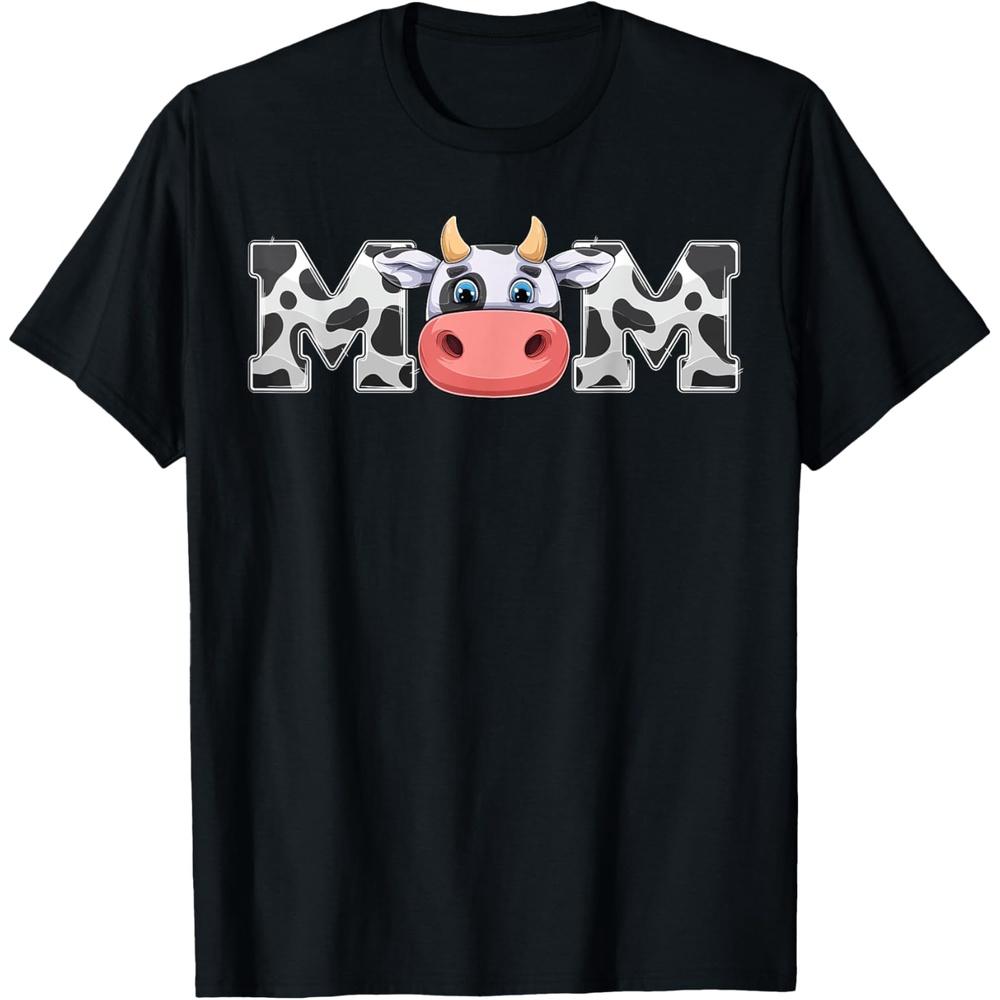Mom Cow Print Cowboy Animal Pattern Farmer Cow Mother Mom T Shirt XXL