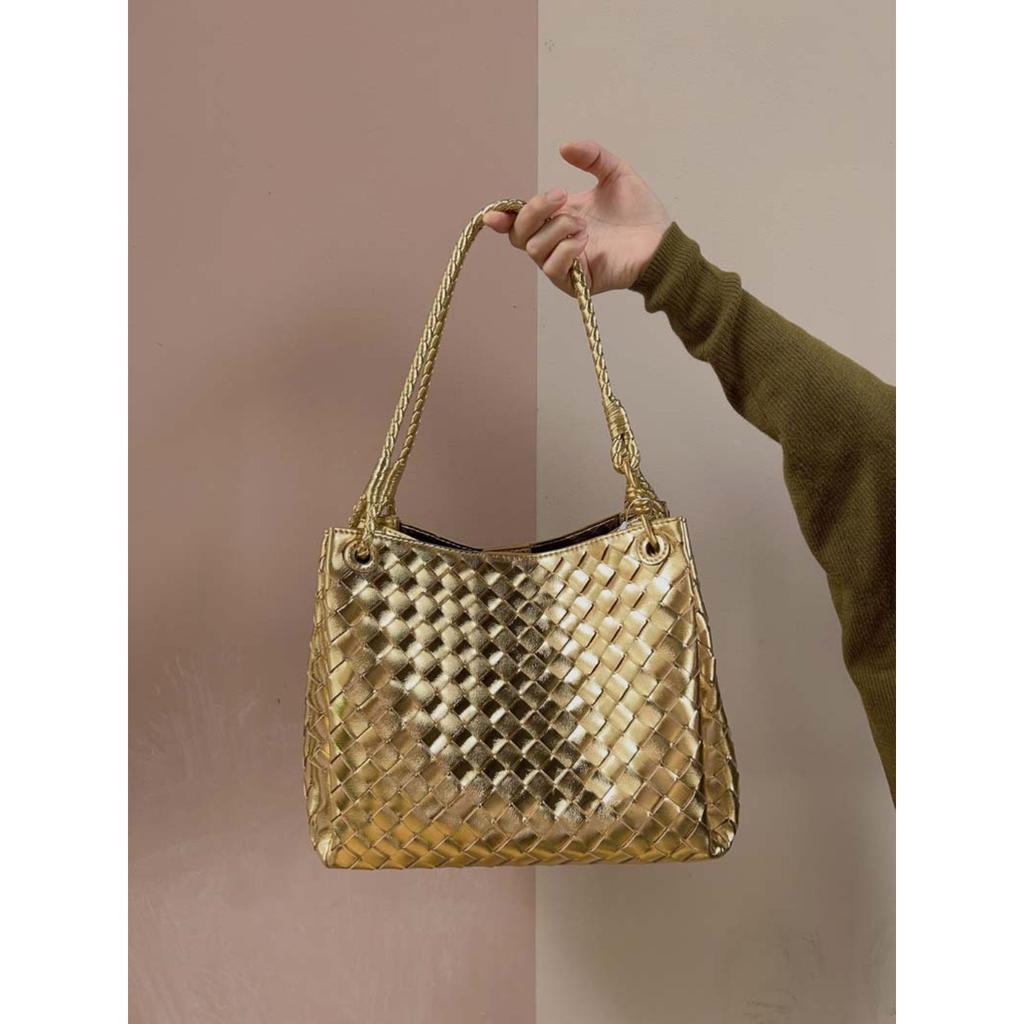Borsa a tote in pelle a paracadute da donna intrecciata a mano a spalla a tracolla borsa cesto vegetale grande pendolare tendenza