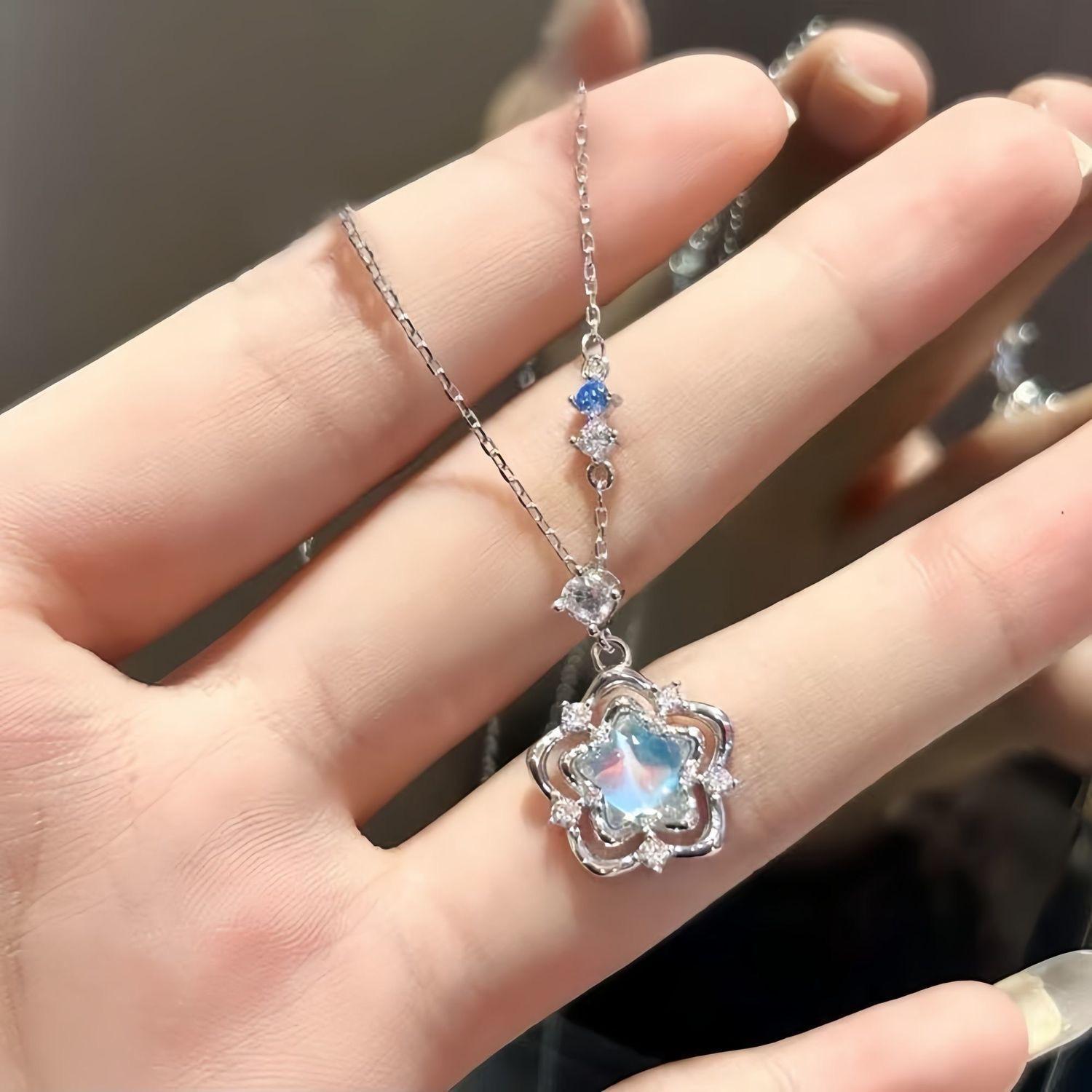 

Women and girls fashion necklace, jewelry pendant, European and American style blue fashion necklace baby голубой