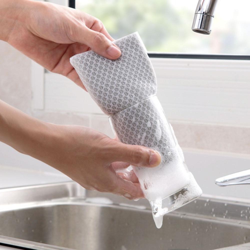 Mesh absorbent sponge wipe kitchen decontamination dishwashing cotton brush pot dishwashing sponge easy to foam scouring cloth to remove oil
