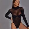 Dámské body Sexy spodní prádlo Suit Elastické průsvitné body Síťovaná síťovina s otevřeným rozkrokem Dámské sexy spodní prádlo