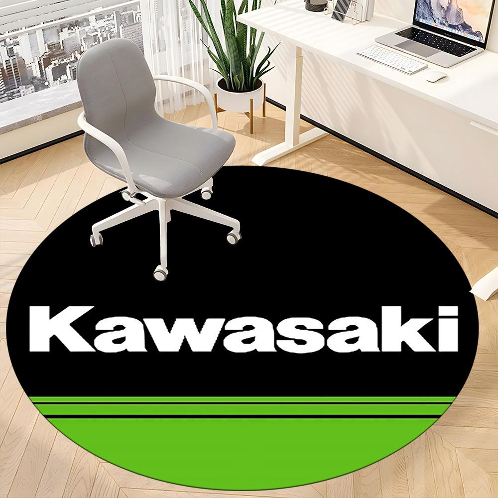 1PC Kawasaki Office Round Rug, Non-slip, Soft and Durable Office Rug for Interior Decoration, Perfect for Office, Beautiful Decoration