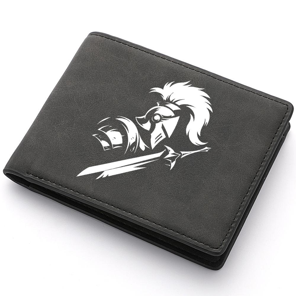Men's Short Wallet PU Leather Vintage Thin Credit Card Holder Black Compact Wallet